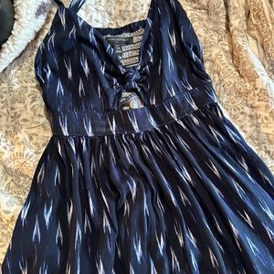 Blue pattern mini dress